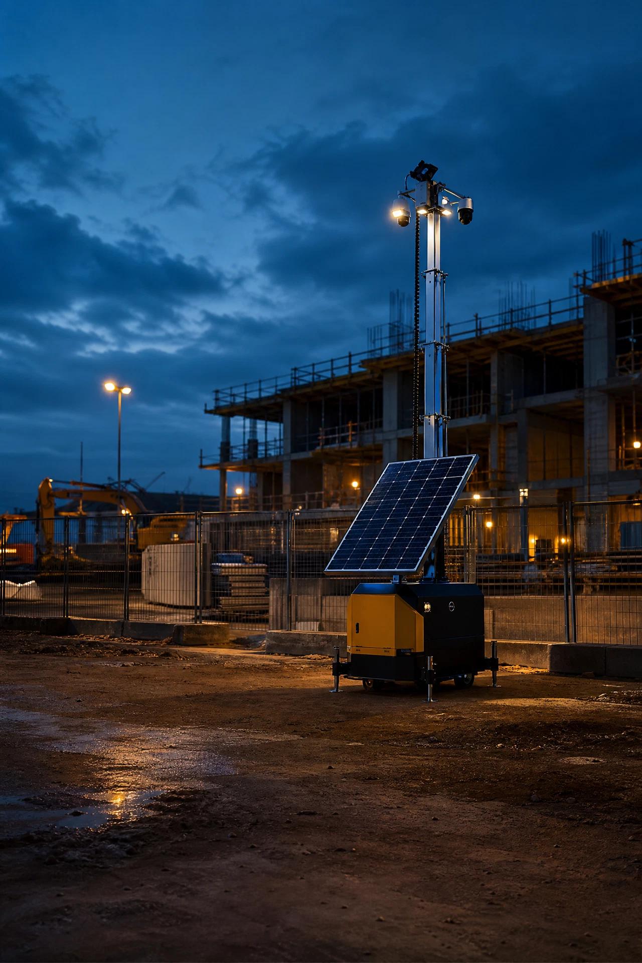 Tour mobile de surveillance autonome sur chantier